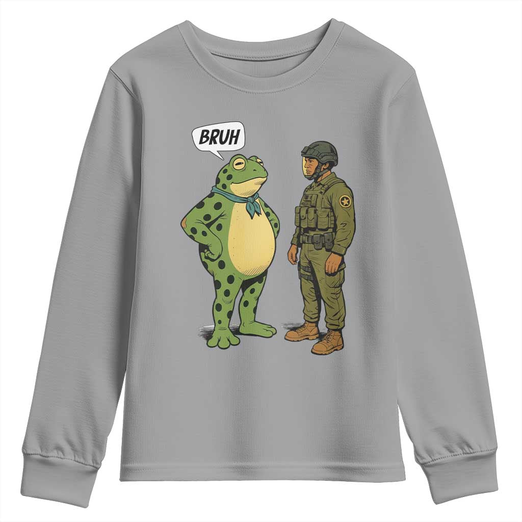 Funny Frog Bruh Resist Meme Youth Sweatshirt Free Portland Oregon Political Satire - Wonder Print Shop