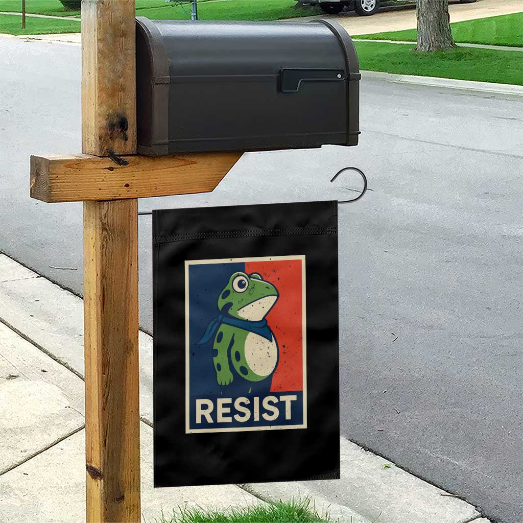 Portland 2025 Protest Garden Flag Frog Resist Against Pepper Spray - Wonder Print Shop