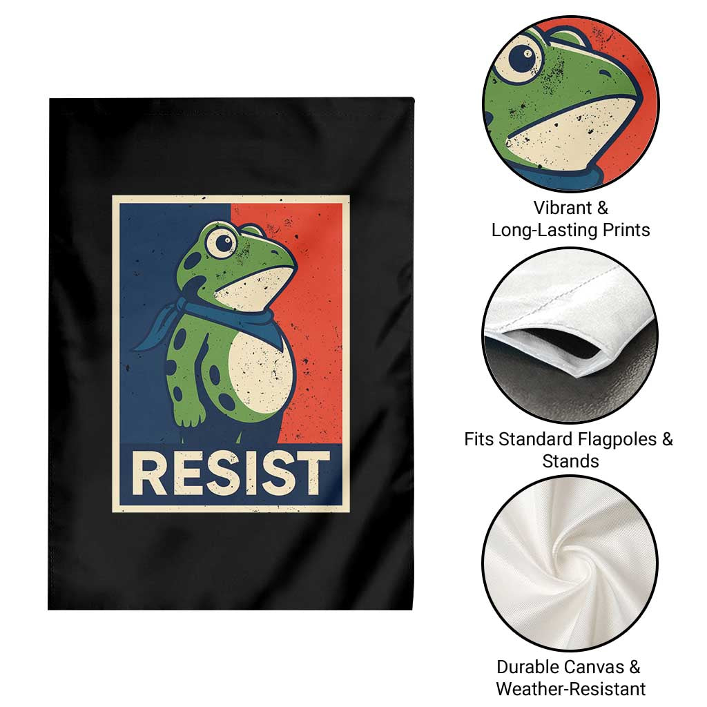 Portland 2025 Protest Garden Flag Frog Resist Against Pepper Spray - Wonder Print Shop