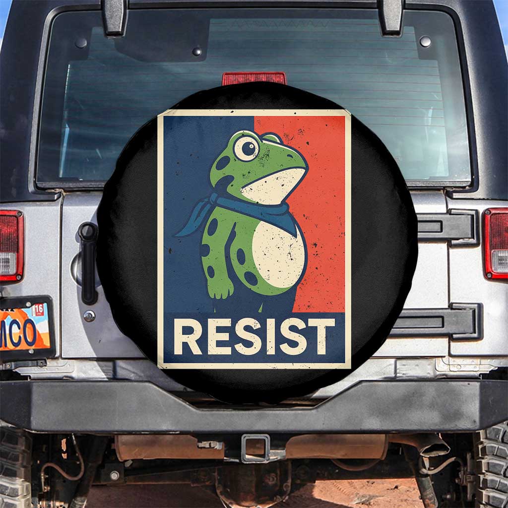 Portland 2025 Protest Spare Tire Cover Frog Resist Against Pepper Spray - Wonder Print Shop