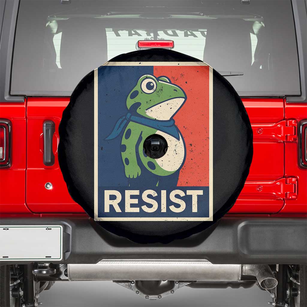 Portland 2025 Protest Spare Tire Cover Frog Resist Against Pepper Spray - Wonder Print Shop