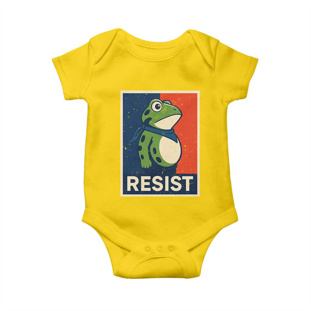 Portland 2025 Protest Baby Onesie Frog Resist Against Pepper Spray - Wonder Print Shop
