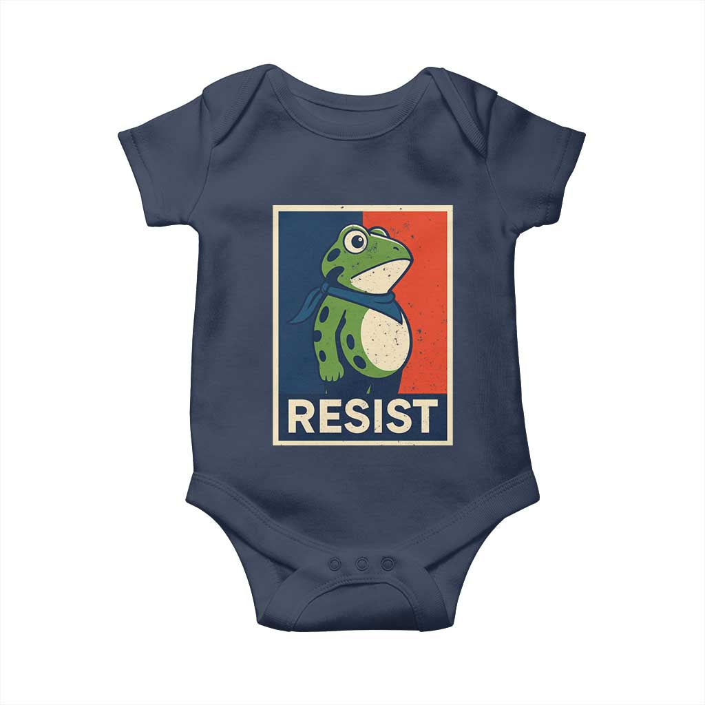 Portland 2025 Protest Baby Onesie Frog Resist Against Pepper Spray - Wonder Print Shop