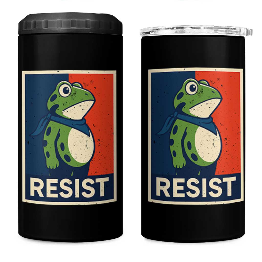 Portland 2025 Protest 4 in 1 Can Cooler Tumbler Frog Resist Against Pepper Spray - Wonder Print Shop