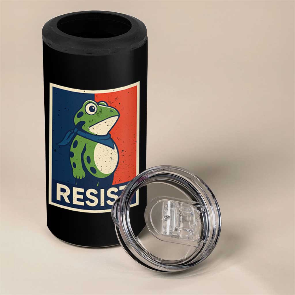 Portland 2025 Protest 4 in 1 Can Cooler Tumbler Frog Resist Against Pepper Spray - Wonder Print Shop