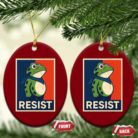 Portland 2025 Protest Ceramic Ornament Frog Resist Against Pepper Spray - Wonder Print Shop