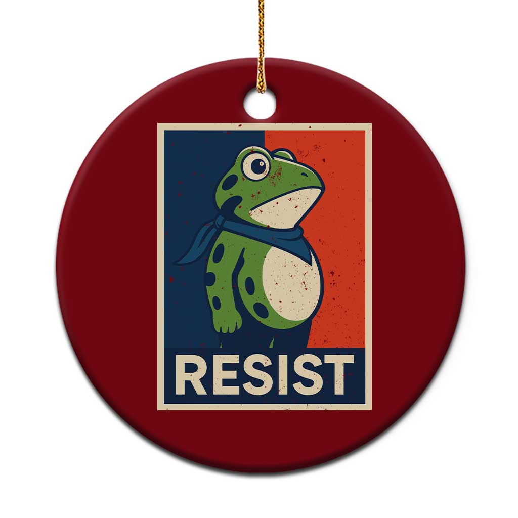 Portland 2025 Protest Ceramic Ornament Frog Resist Against Pepper Spray - Wonder Print Shop