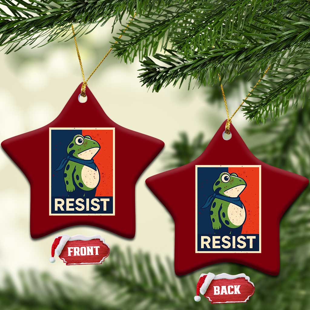 Portland 2025 Protest Ceramic Ornament Frog Resist Against Pepper Spray - Wonder Print Shop