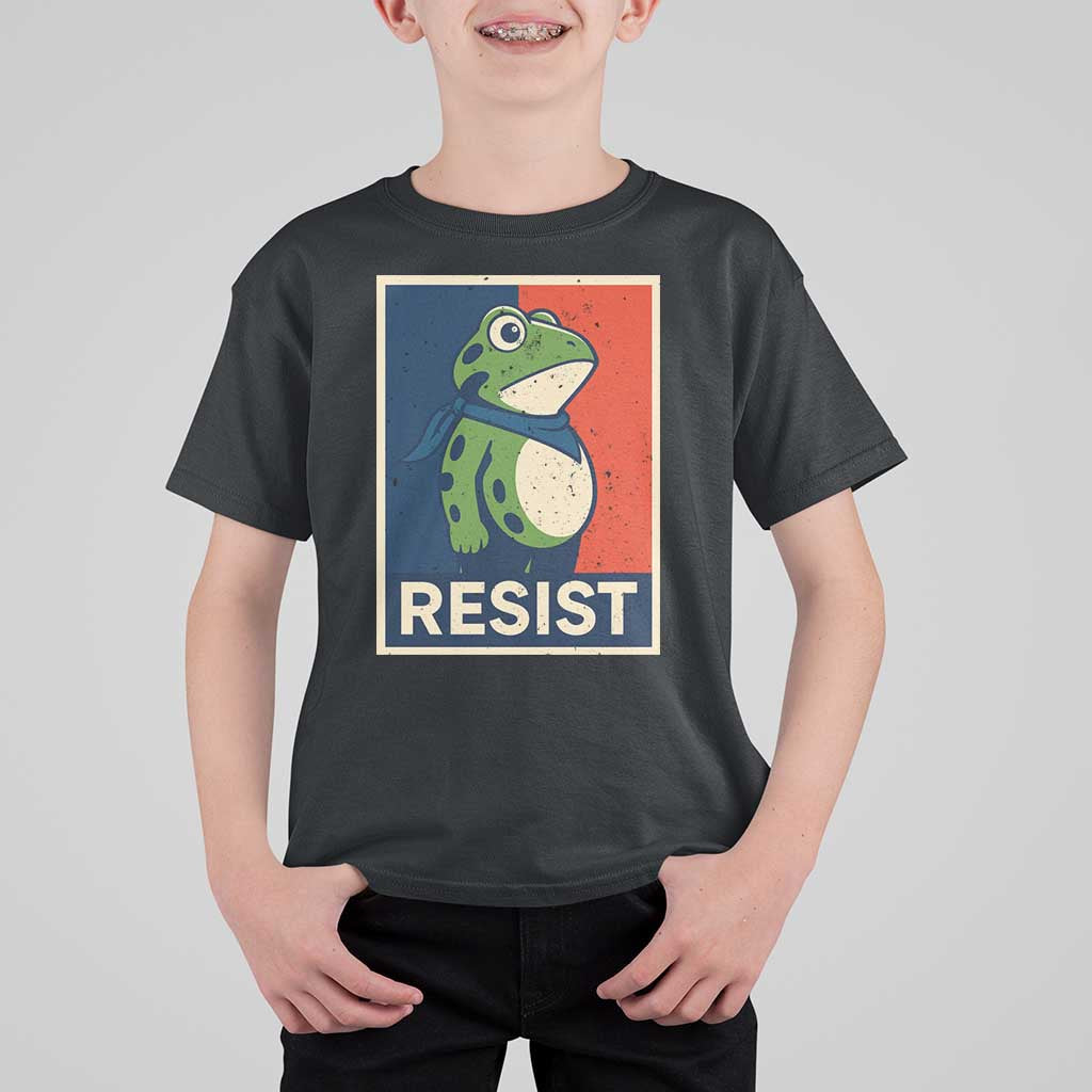 Portland 2025 Protest T Shirt For Kid Frog Resist Against Pepper Spray - Wonder Print Shop