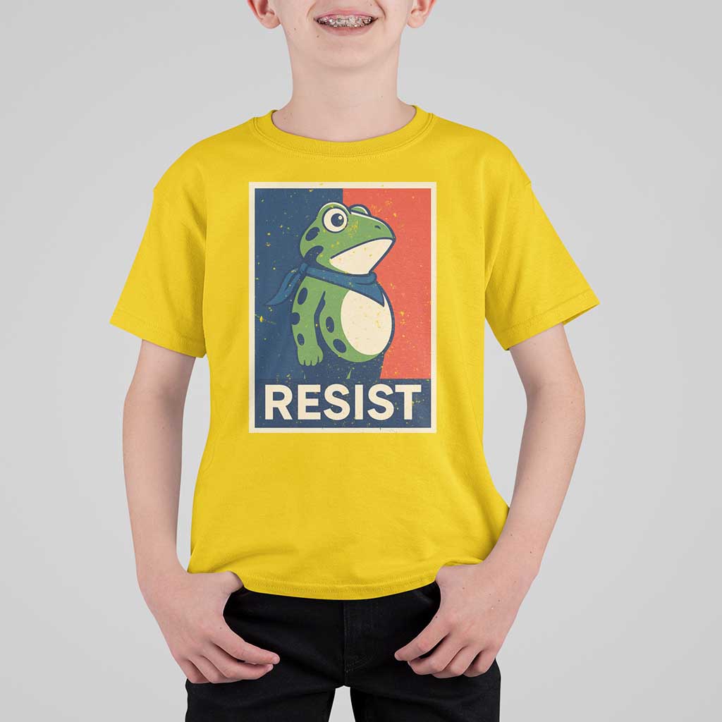 Portland 2025 Protest T Shirt For Kid Frog Resist Against Pepper Spray - Wonder Print Shop