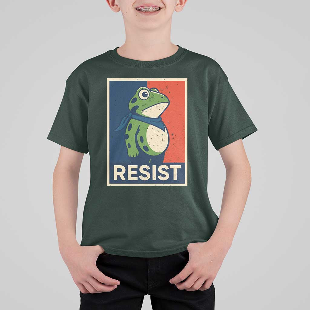 Portland 2025 Protest T Shirt For Kid Frog Resist Against Pepper Spray - Wonder Print Shop