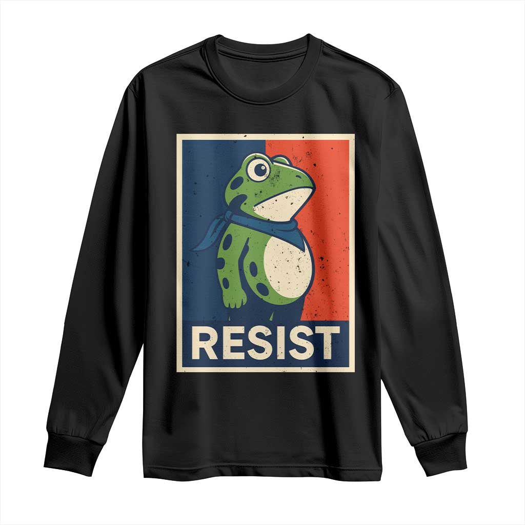 Portland 2025 Protest Long Sleeve Shirt Frog Resist Against Pepper Spray - Wonder Print Shop