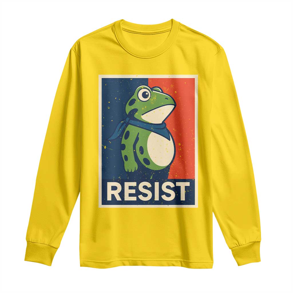 Portland 2025 Protest Long Sleeve Shirt Frog Resist Against Pepper Spray - Wonder Print Shop