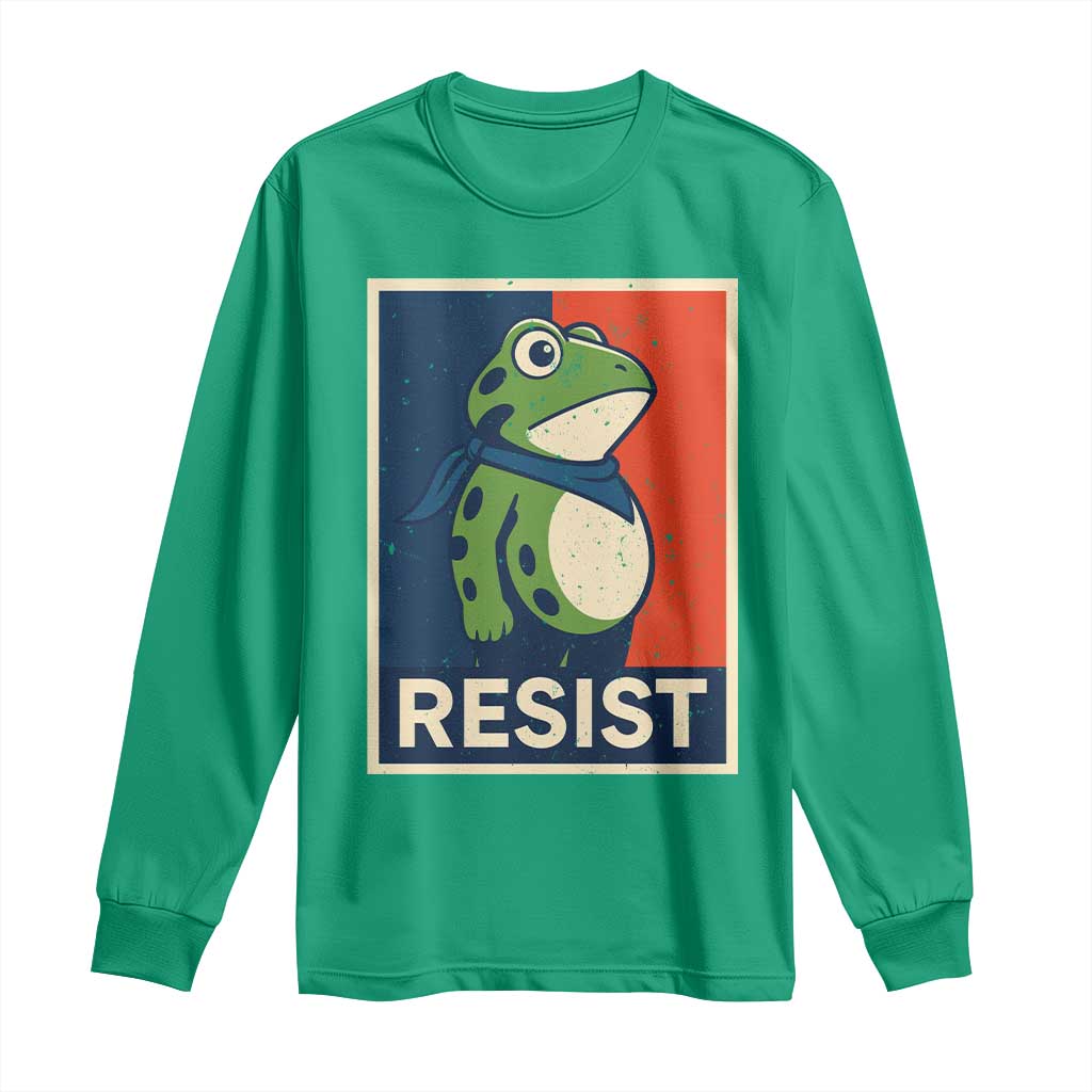 Portland 2025 Protest Long Sleeve Shirt Frog Resist Against Pepper Spray - Wonder Print Shop