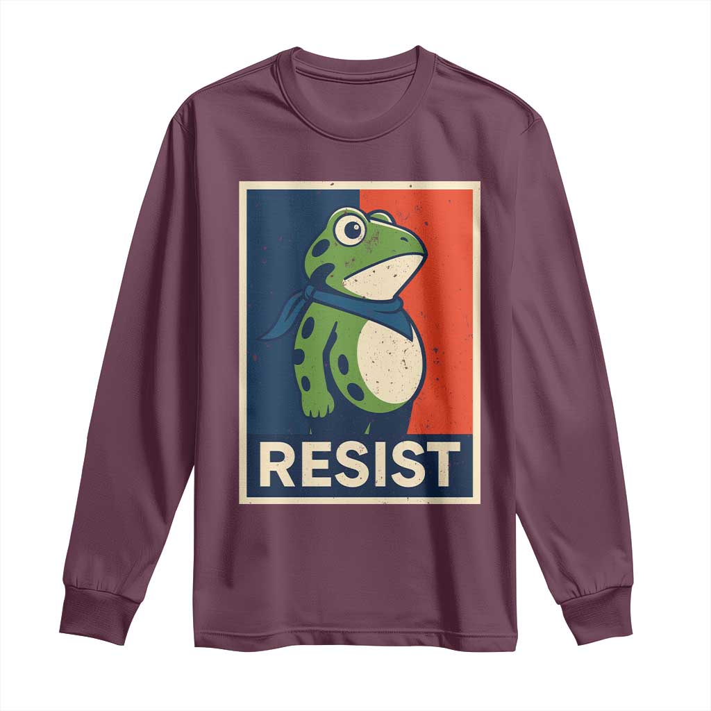 Portland 2025 Protest Long Sleeve Shirt Frog Resist Against Pepper Spray - Wonder Print Shop