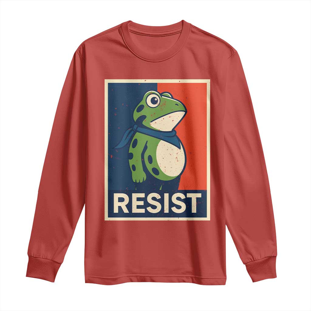 Portland 2025 Protest Long Sleeve Shirt Frog Resist Against Pepper Spray - Wonder Print Shop