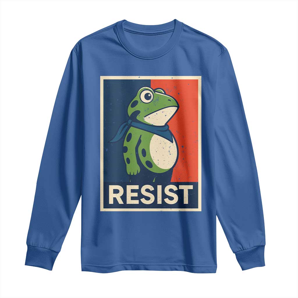 Portland 2025 Protest Long Sleeve Shirt Frog Resist Against Pepper Spray - Wonder Print Shop