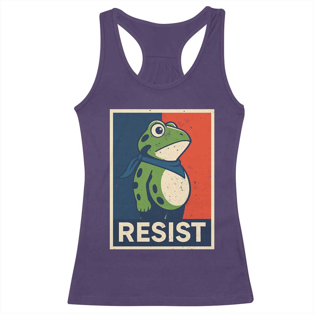 Portland 2025 Protest Racerback Tank Top Frog Resist Against Pepper Spray - Wonder Print Shop