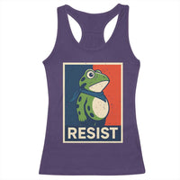 Portland 2025 Protest Racerback Tank Top Frog Resist Against Pepper Spray - Wonder Print Shop