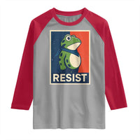 Portland 2025 Protest Raglan Shirt Frog Resist Against Pepper Spray - Wonder Print Shop