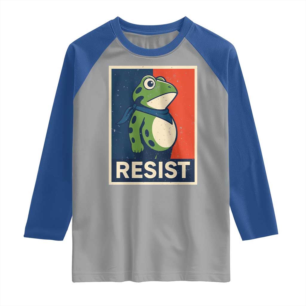 Portland 2025 Protest Raglan Shirt Frog Resist Against Pepper Spray - Wonder Print Shop