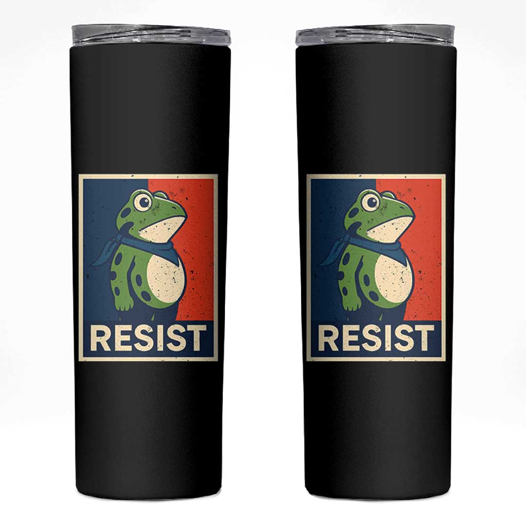 Portland 2025 Protest Skinny Tumbler Frog Resist Against Pepper Spray - Wonder Print Shop