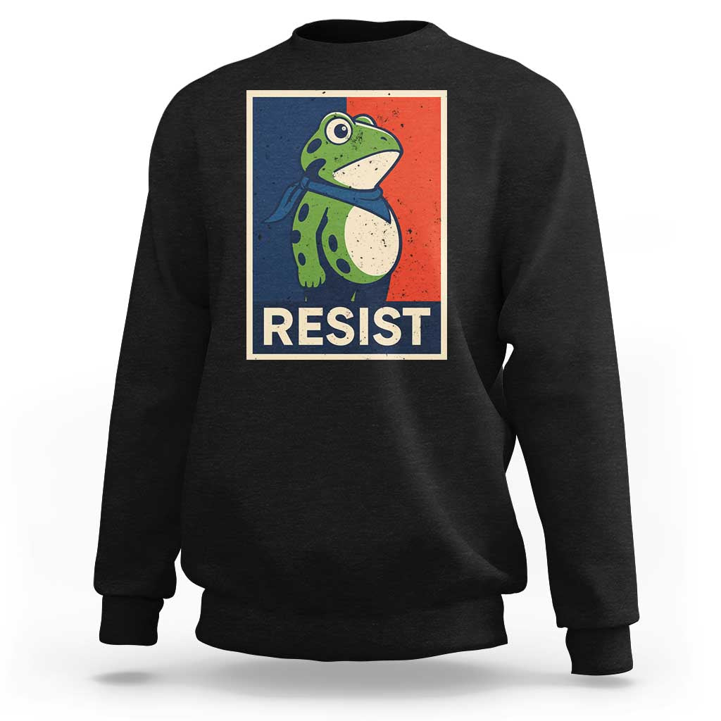 Portland 2025 Protest Sweatshirt Frog Resist Against Pepper Spray - Wonder Print Shop