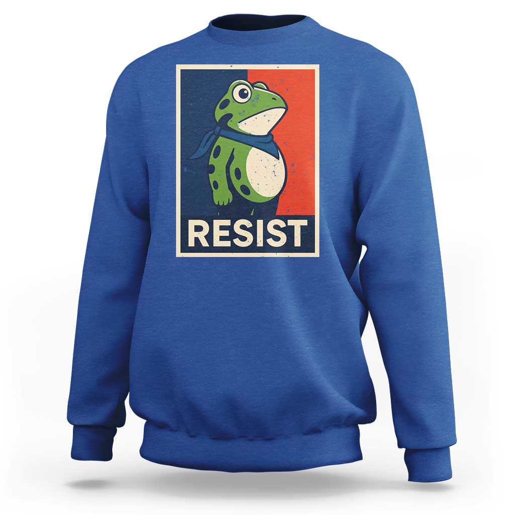 Portland 2025 Protest Sweatshirt Frog Resist Against Pepper Spray - Wonder Print Shop