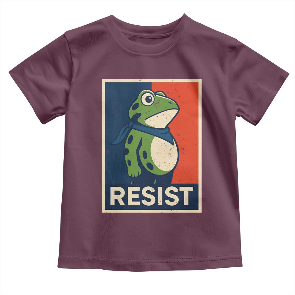 Portland 2025 Protest Toddler T Shirt Frog Resist Against Pepper Spray - Wonder Print Shop