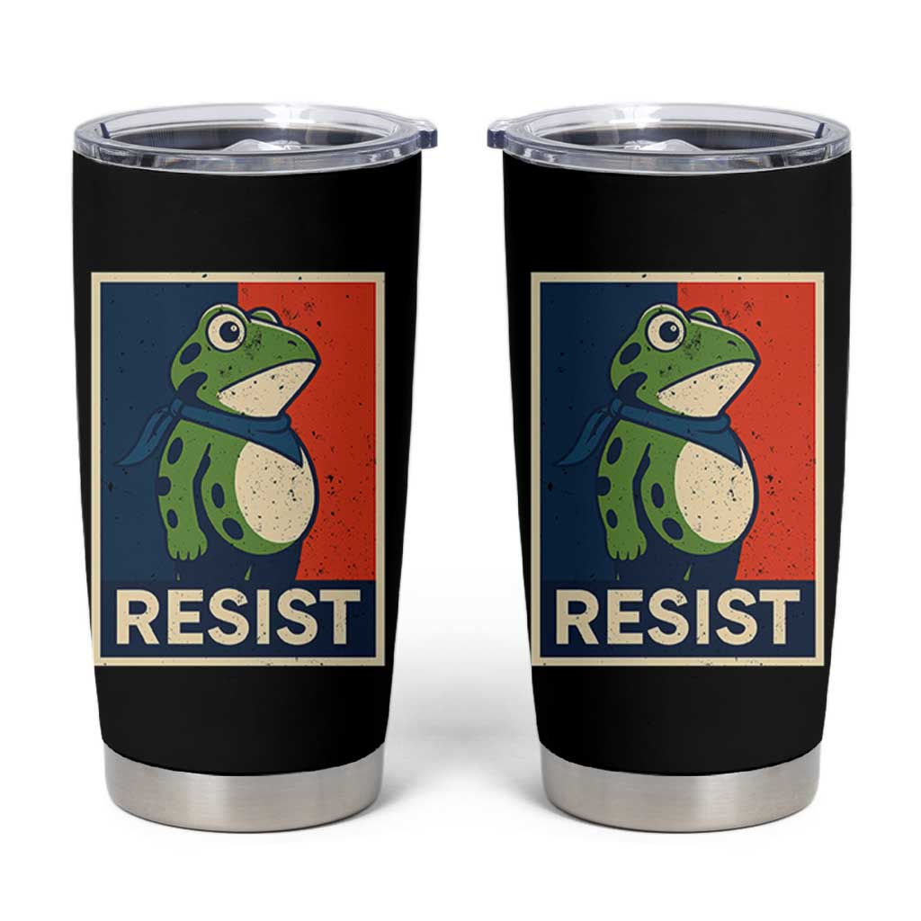 Portland 2025 Protest Tumbler Cup Frog Resist Against Pepper Spray - Wonder Print Shop