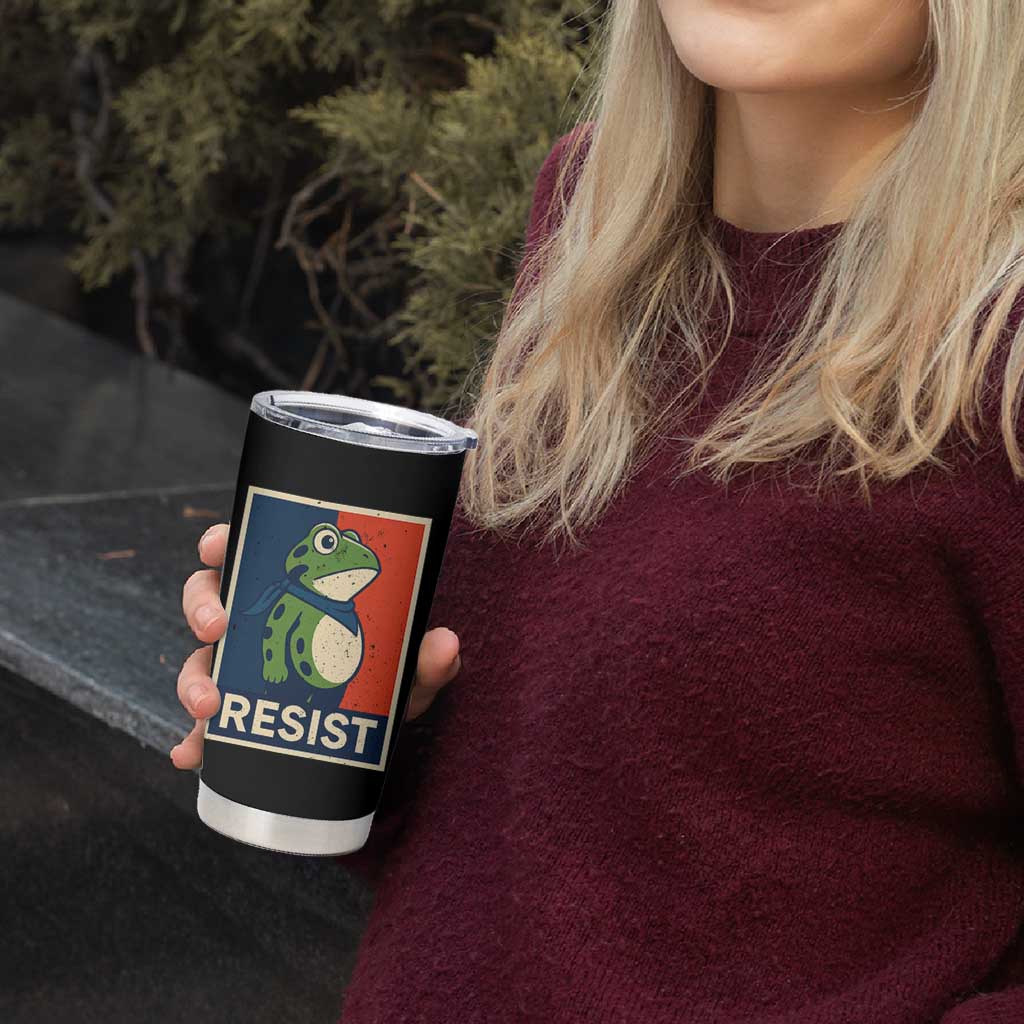 Portland 2025 Protest Tumbler Cup Frog Resist Against Pepper Spray - Wonder Print Shop