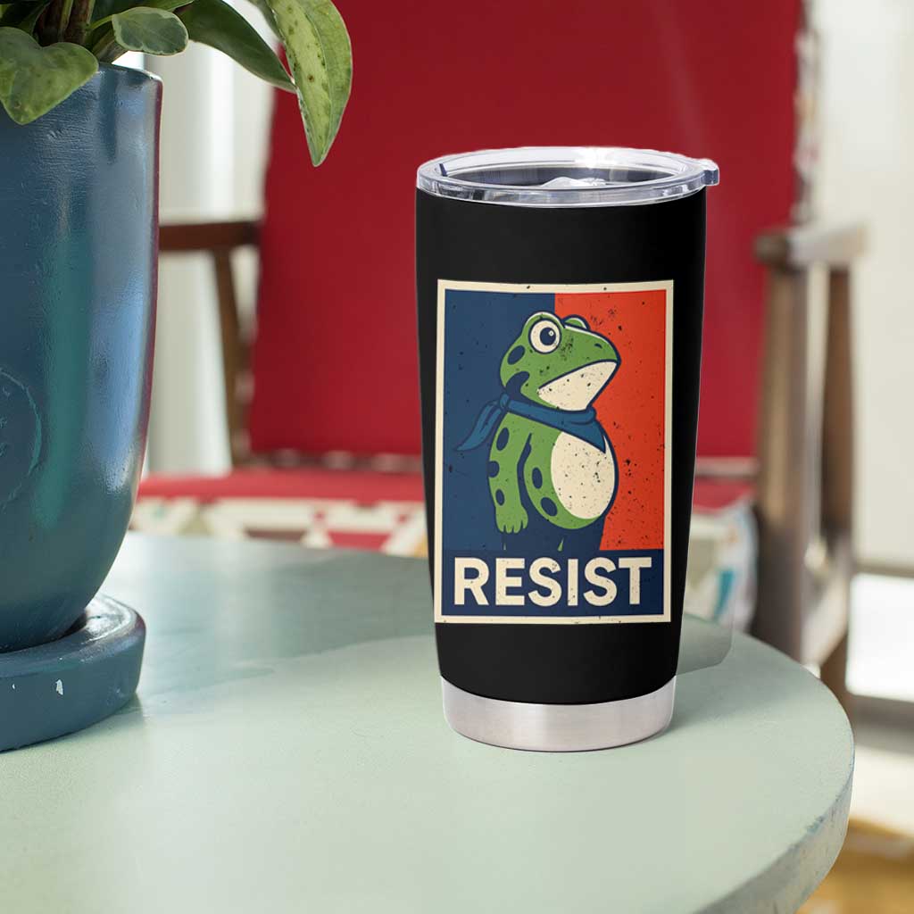 Portland 2025 Protest Tumbler Cup Frog Resist Against Pepper Spray - Wonder Print Shop