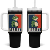 Portland 2025 Protest Tumbler With Handle Frog Resist Against Pepper Spray - Wonder Print Shop