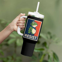 Portland 2025 Protest Tumbler With Handle Frog Resist Against Pepper Spray - Wonder Print Shop