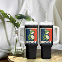Portland 2025 Protest Tumbler With Handle Frog Resist Against Pepper Spray - Wonder Print Shop