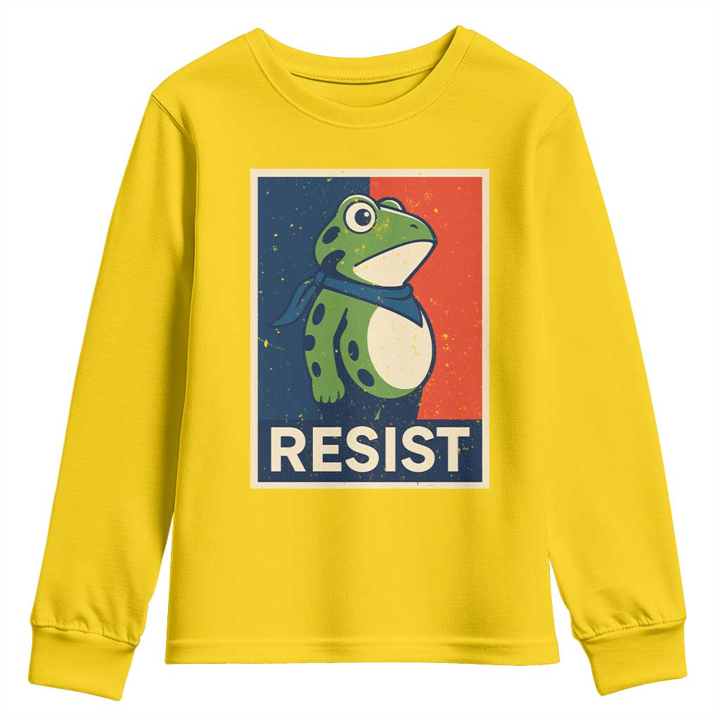Portland 2025 Protest Youth Sweatshirt Frog Resist Against Pepper Spray - Wonder Print Shop
