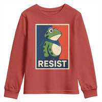 Portland 2025 Protest Youth Sweatshirt Frog Resist Against Pepper Spray - Wonder Print Shop