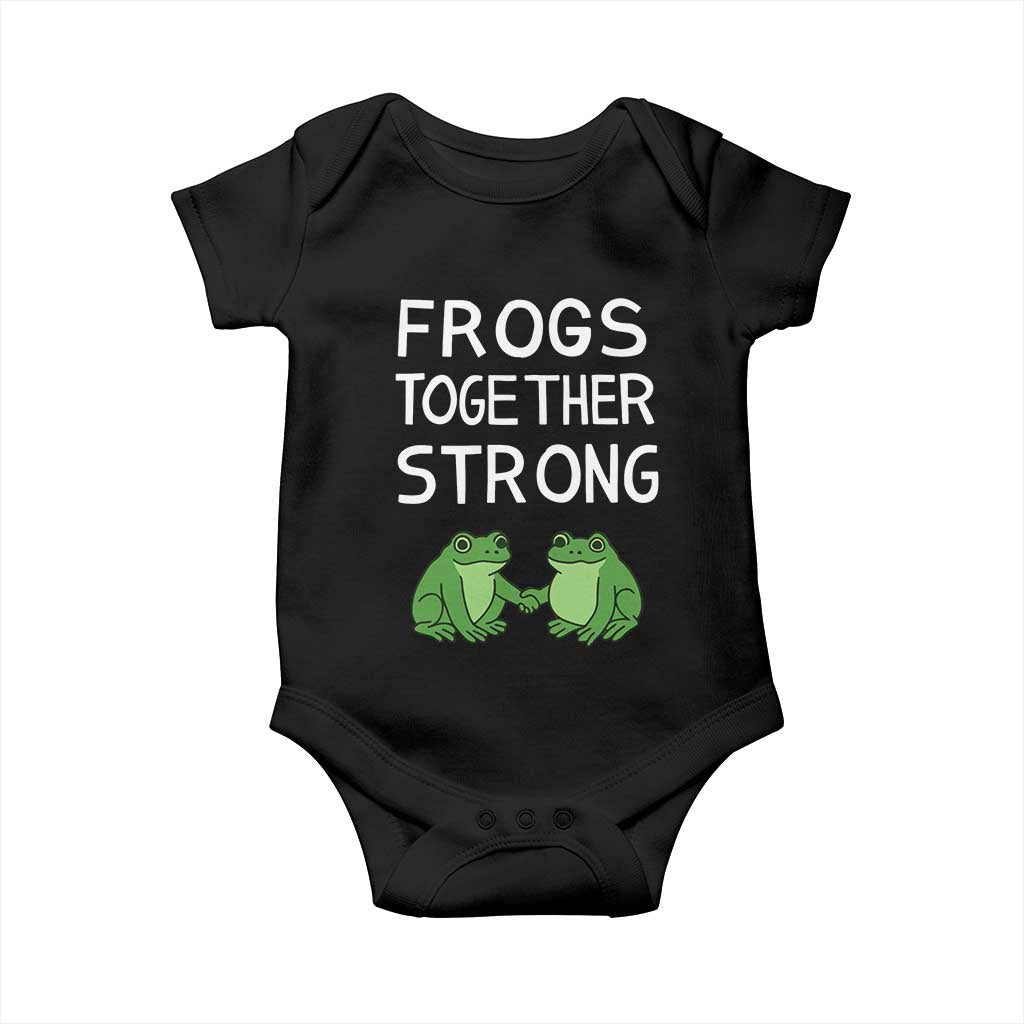 Frogs Together Strong Baby Onesie Free Portland Oregon Unity Meme - Wonder Print Shop