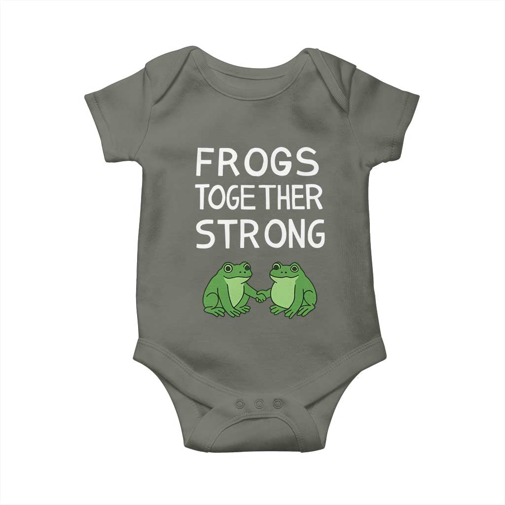 Frogs Together Strong Baby Onesie Free Portland Oregon Unity Meme - Wonder Print Shop