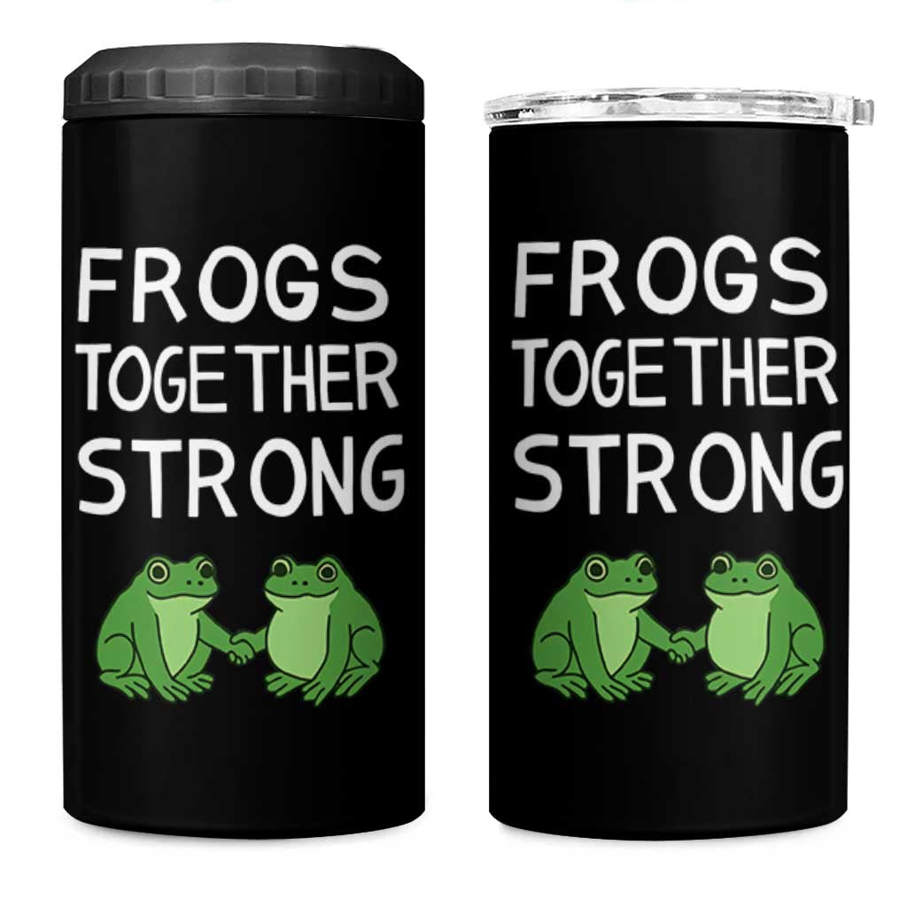 Frogs Together Strong 4 in 1 Can Cooler Tumbler Free Portland Oregon Unity Meme - Wonder Print Shop
