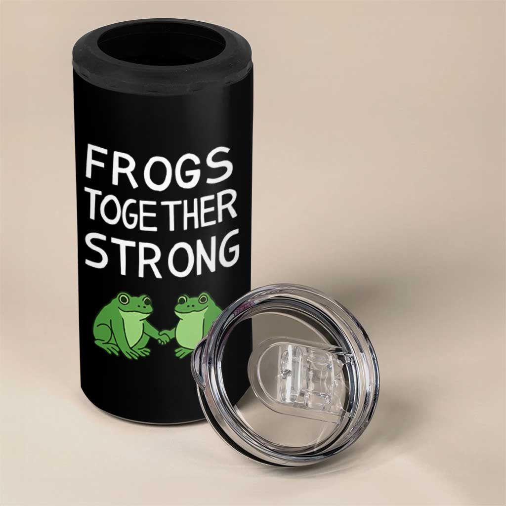 Frogs Together Strong 4 in 1 Can Cooler Tumbler Free Portland Oregon Unity Meme - Wonder Print Shop