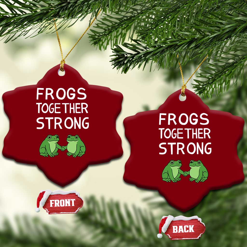 Frogs Together Strong Ceramic Ornament Free Portland Oregon Unity Meme - Wonder Print Shop