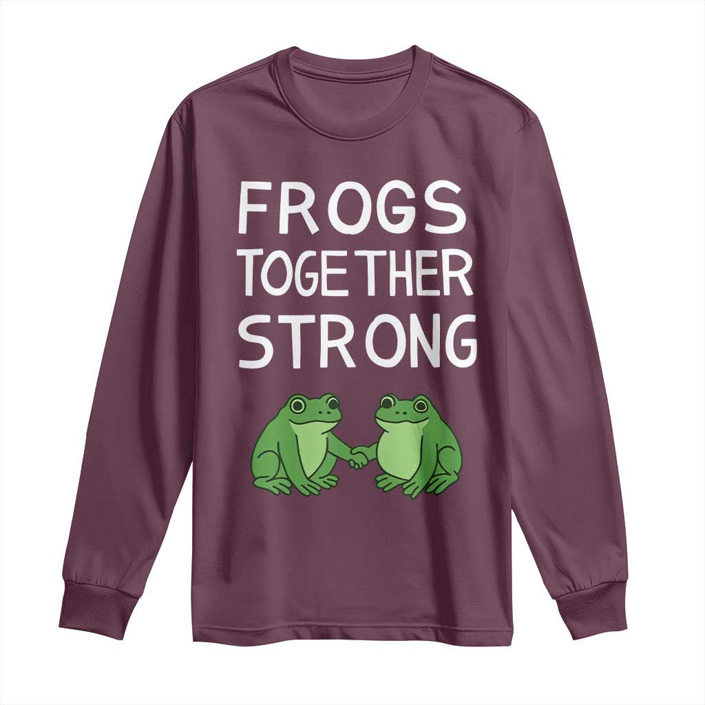 Frogs Together Strong Long Sleeve Shirt Free Portland Oregon Unity Meme - Wonder Print Shop