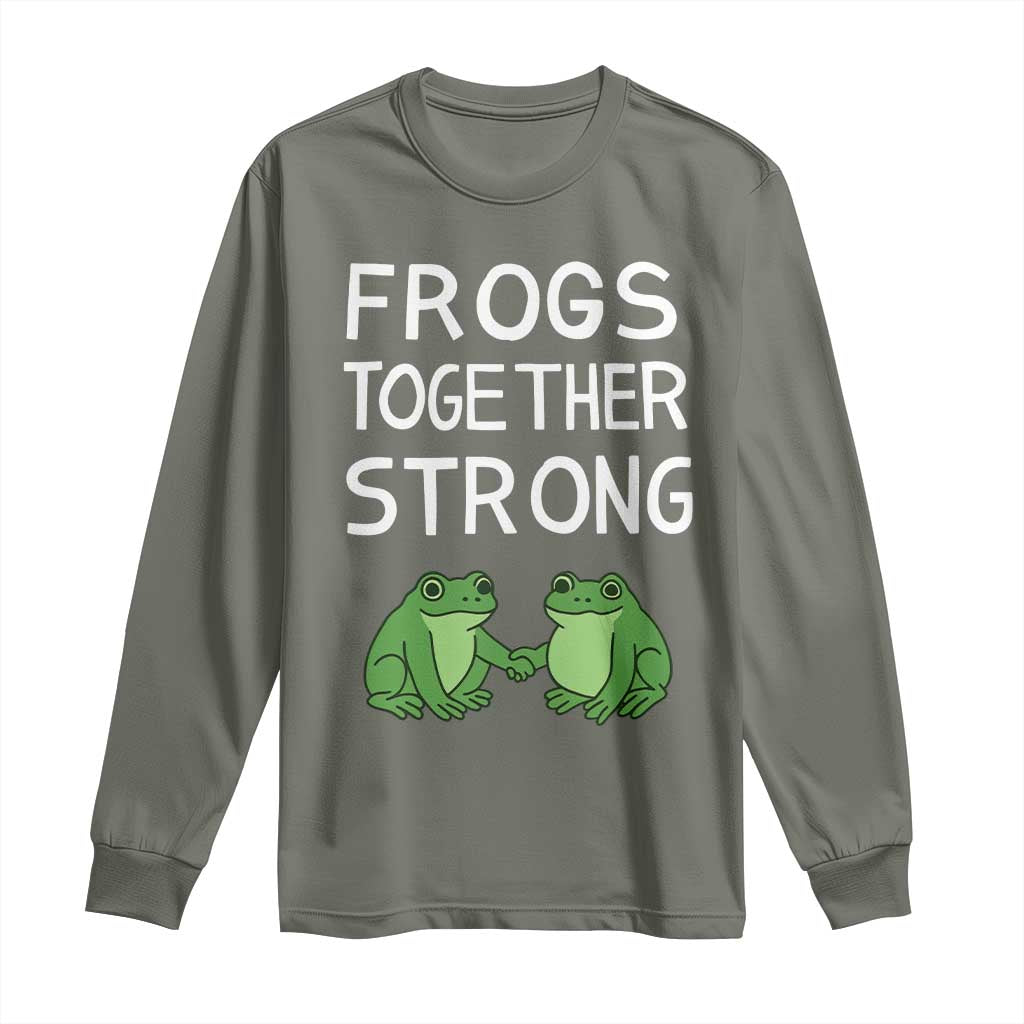 Frogs Together Strong Long Sleeve Shirt Free Portland Oregon Unity Meme - Wonder Print Shop