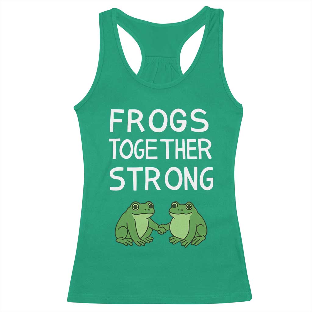 Frogs Together Strong Racerback Tank Top Free Portland Oregon Unity Meme - Wonder Print Shop
