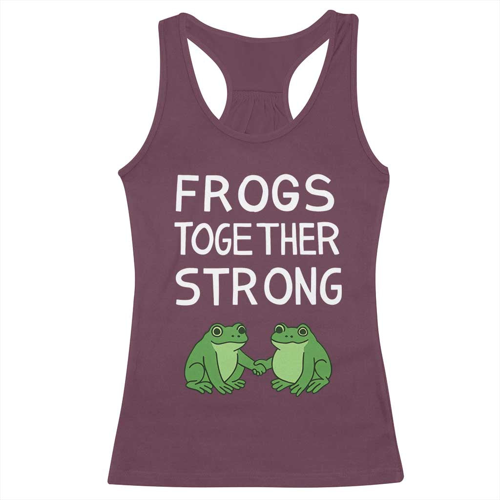 Frogs Together Strong Racerback Tank Top Free Portland Oregon Unity Meme - Wonder Print Shop