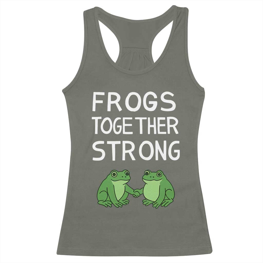 Frogs Together Strong Racerback Tank Top Free Portland Oregon Unity Meme - Wonder Print Shop