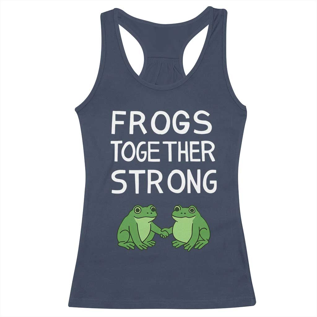 Frogs Together Strong Racerback Tank Top Free Portland Oregon Unity Meme - Wonder Print Shop
