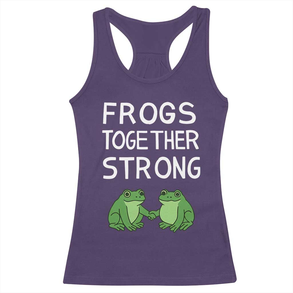Frogs Together Strong Racerback Tank Top Free Portland Oregon Unity Meme - Wonder Print Shop