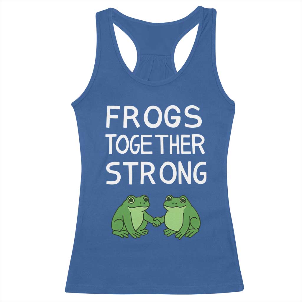 Frogs Together Strong Racerback Tank Top Free Portland Oregon Unity Meme - Wonder Print Shop